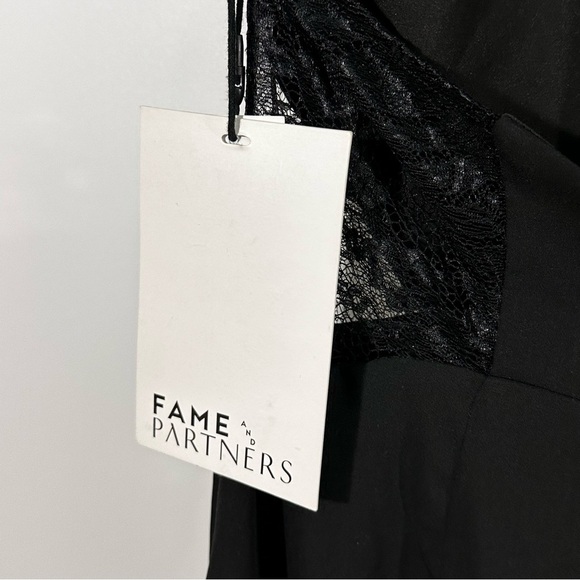 Fame and Partners “Nicchi” Black Lace Panel Gown – NWT – Size 8 - Picture 8 of 11